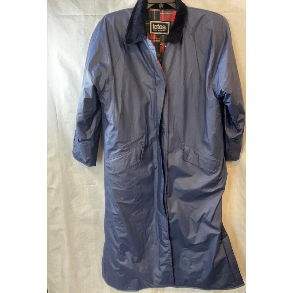 Vintage‎ Weather Protection Long Trench Coat Women's L Polyester Plaid Liner